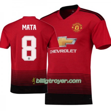 Billige Fotballdrakter Manchester United Juan Mata 8 Hjemmedraktsett 2018/19 Kortermet
